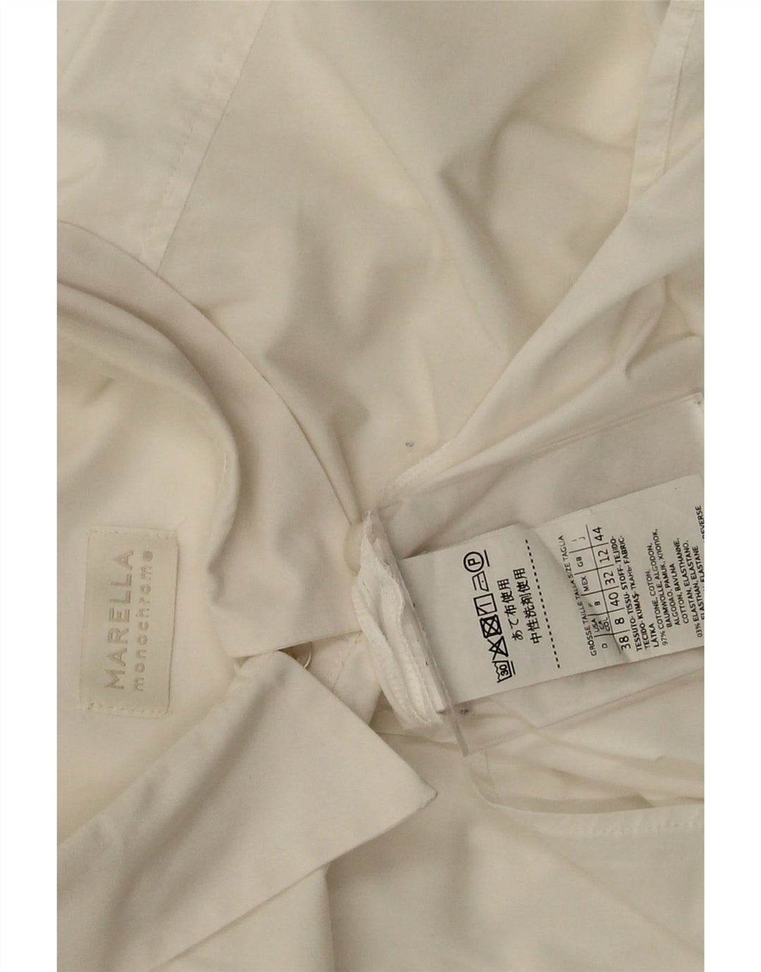 Marella Damen-Hemd UK 12 aus mittelweißer Baumwolle