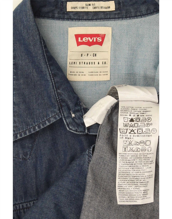 Levi's Slim Fit Jeanshemd für Herren, Größe S, marineblau, Baumwolle