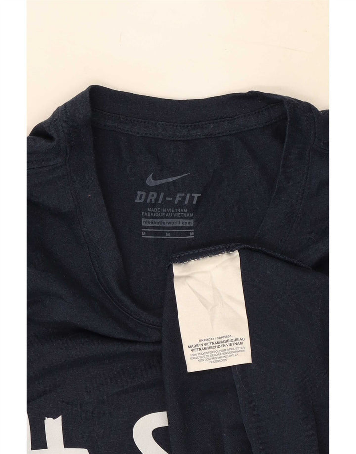 Nike Herren Dri Fit Grafik-T-Shirt-Oberteil Mittelmarineblaues Polyester