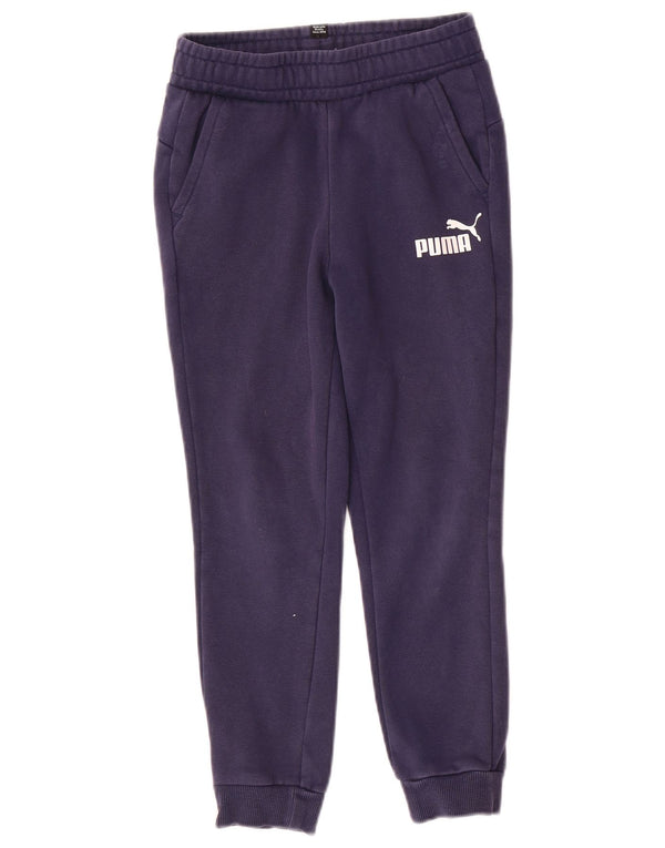 Puma Jungen-Trainingsanzug mit Grafik, Jogginghose, 9–10 Jahre, marineblaue Baumwolle