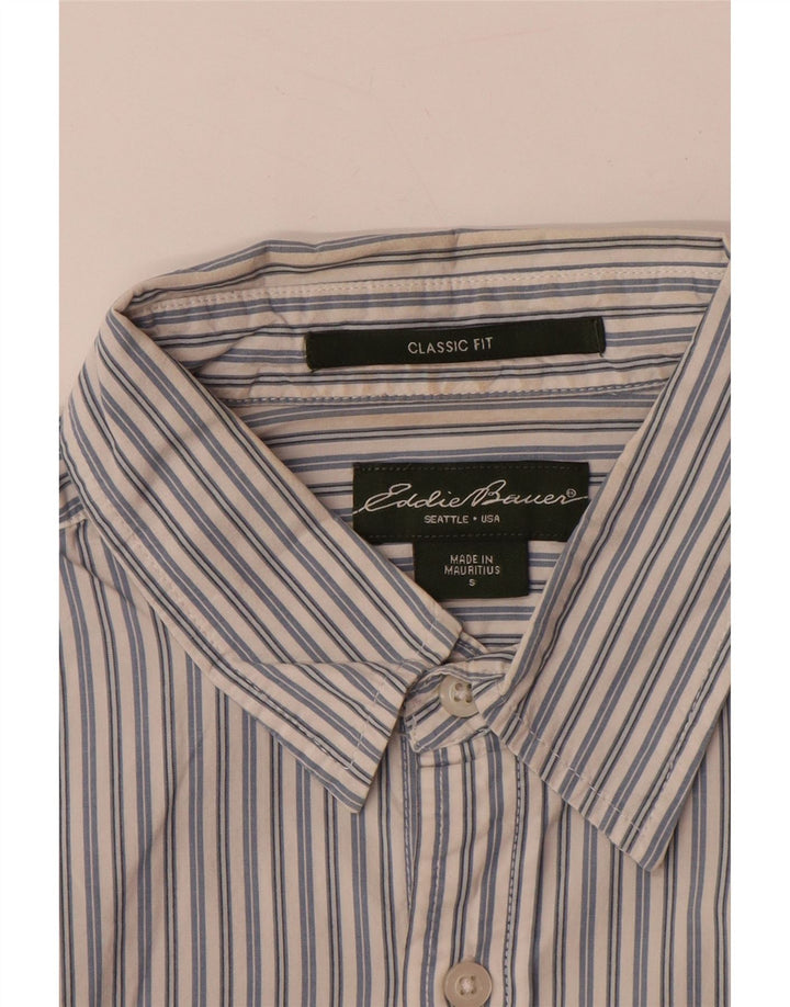 EDDIE BAUER Herren-Hemd mit klassischer Passform, kleine blaue Nadelstreifen-Baumwolle