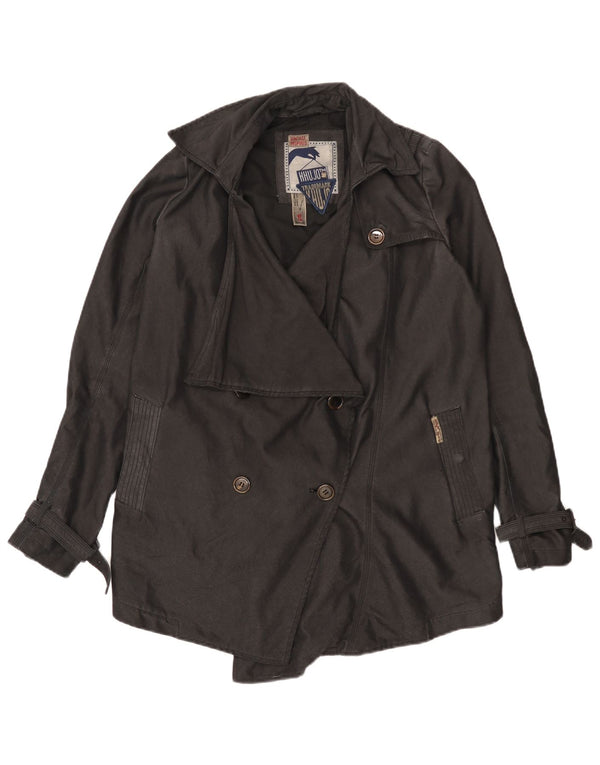 KHUJO Damen-Trenchcoat in Übergröße, Gr. 10, Größe S, Schwarz, Polyester