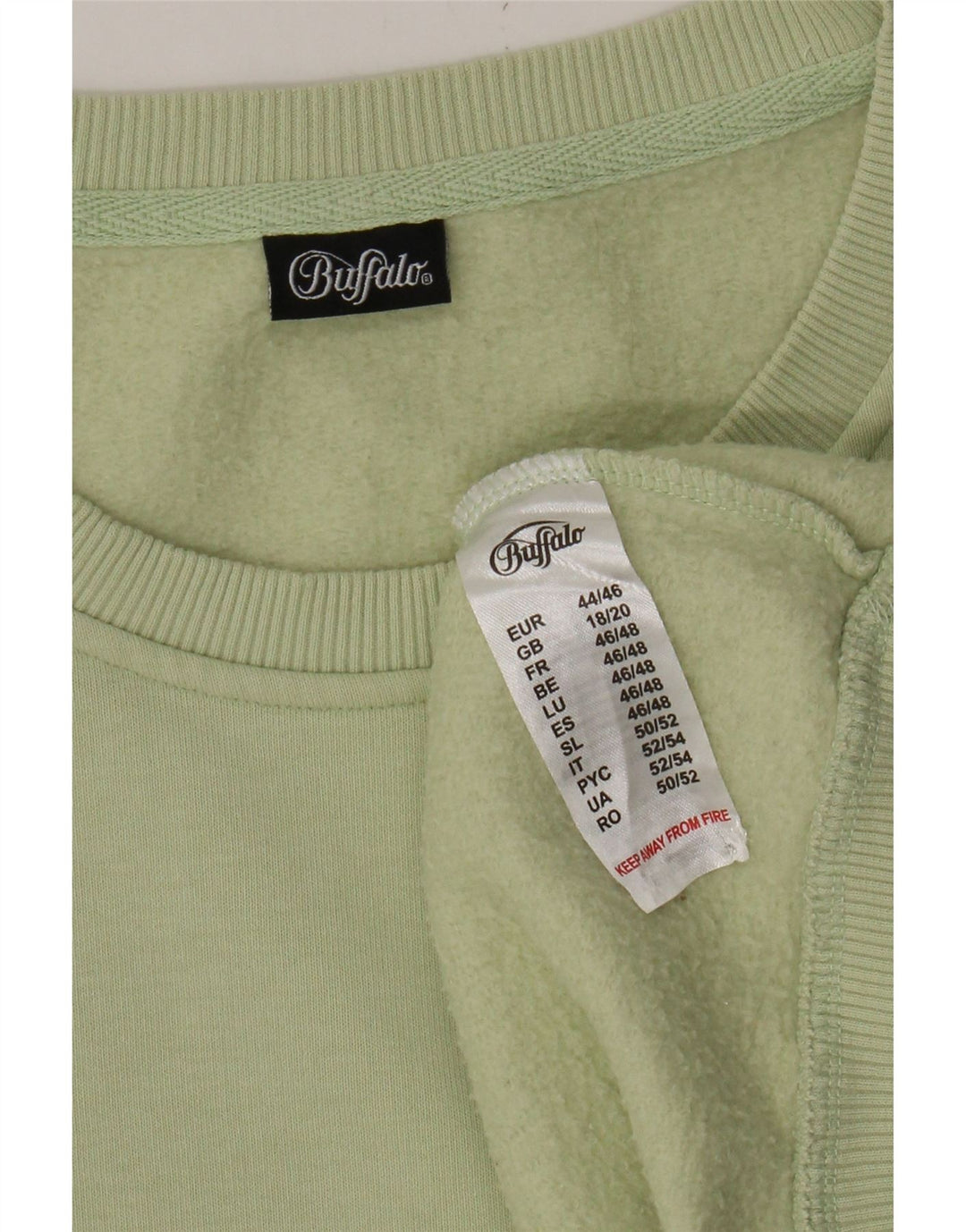 BUFFALO Womens Oversized Graphic Sweatshirt Jumper UK 18/20 XL Green Vintage Buffalo and Second-Hand Buffalo from Messina Hembry 