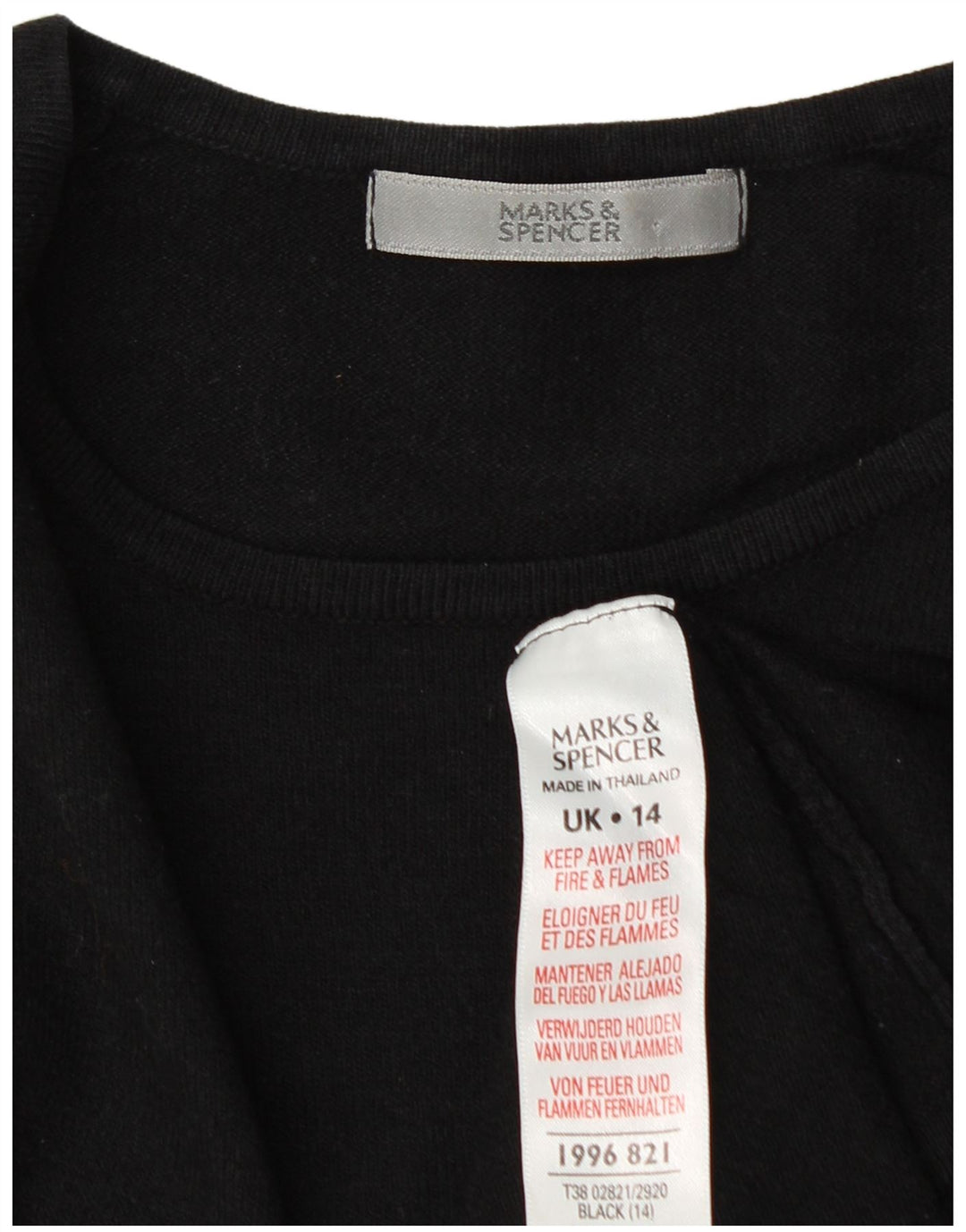 Marks & Spencer Damen Crop Pullover mit U-Boot-Ausschnitt, UK 14, Mittelschwarz