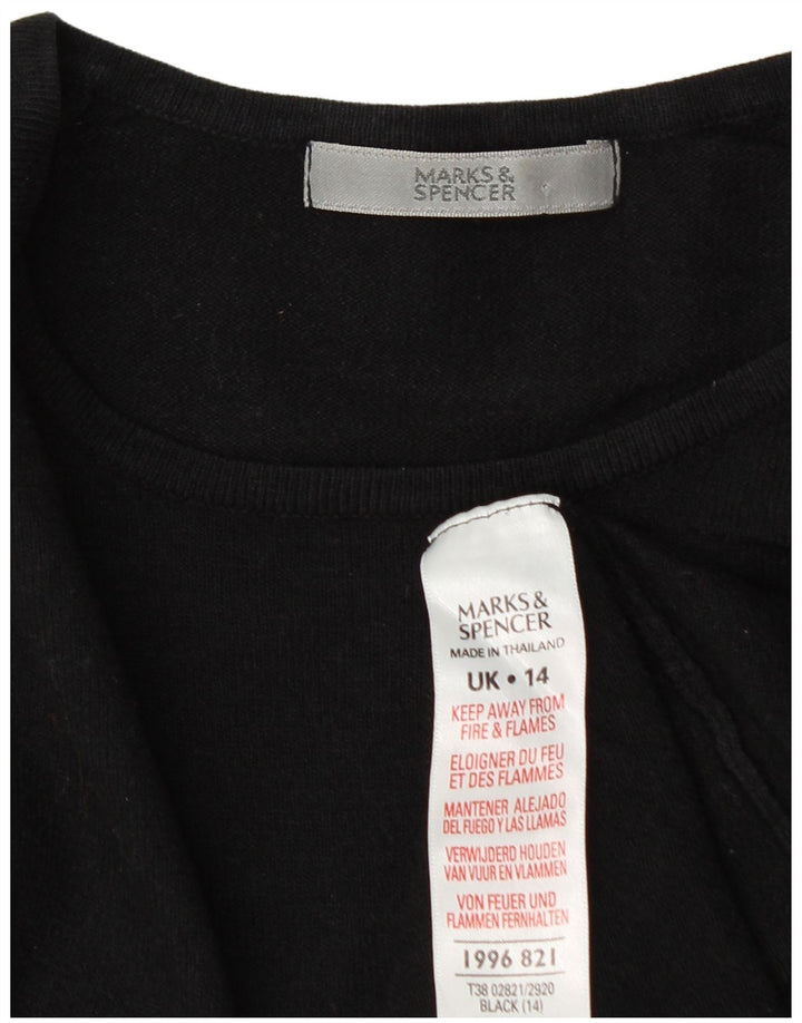 Marks & Spencer Damen Crop Pullover mit U-Boot-Ausschnitt, UK 14, Mittelschwarz