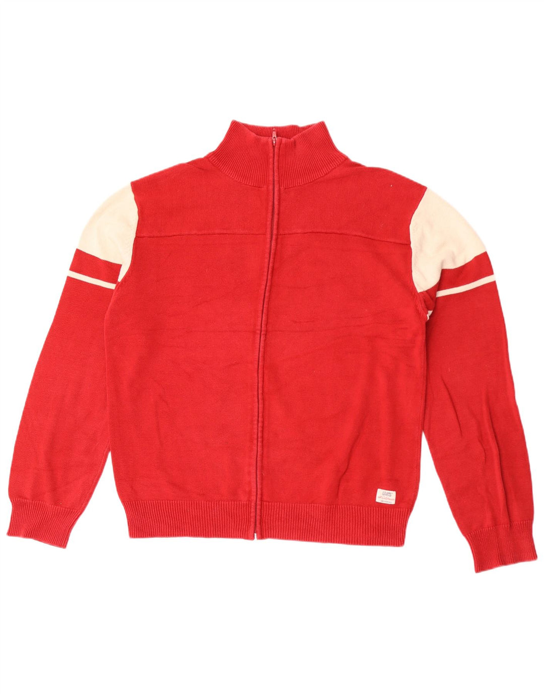 Levi's Herren-Cardigan-Pullover XL Roter Farbblock