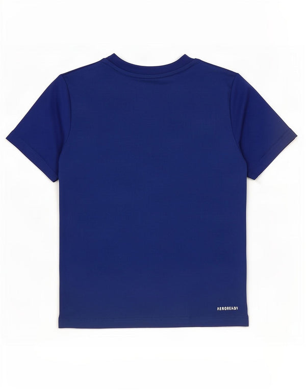 Adidas Jungen Aeroready T-Shirt Top 8-9 Jahre Blaues Polyester
