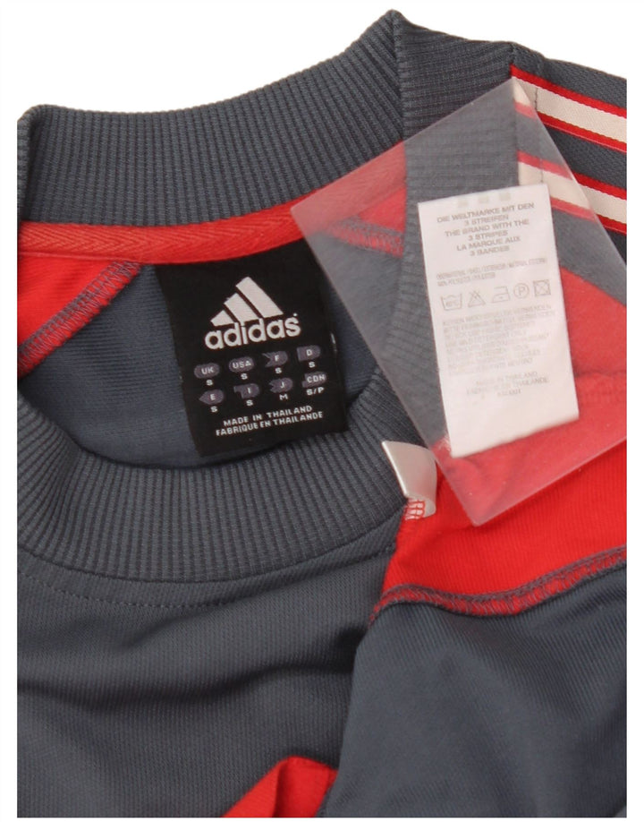 ADIDAS Herren T-Shirt Top Small Grau Colourblock Polyester
