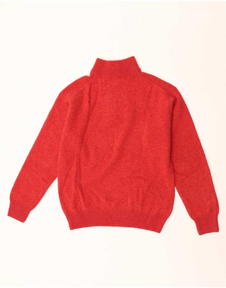 Gant Herren-Pullover mit Reißverschluss am Hals, mittelrote Lammwolle