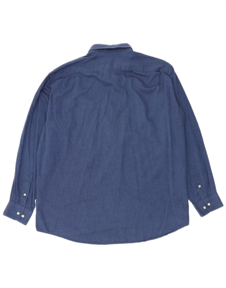 Lacoste Herrenhemd Größe 43 XL Blaue Baumwolle