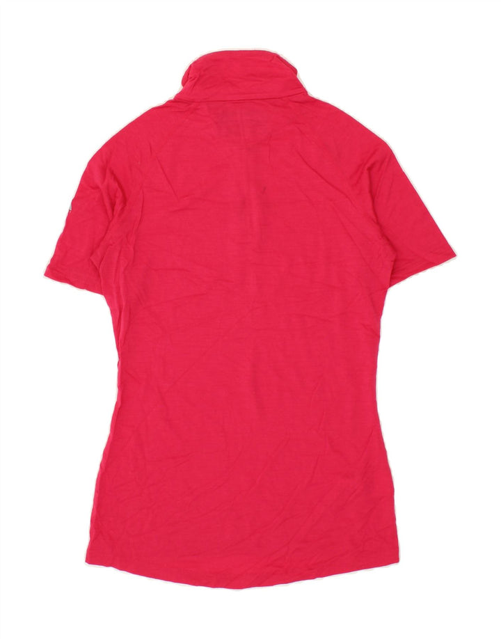 EDDIE BAUER Womens Zip Neck Pullover Tracksuit Top UK 10 Small Pink Wool Vintage Eddie Bauer and Second-Hand Eddie Bauer from Messina Hembry 