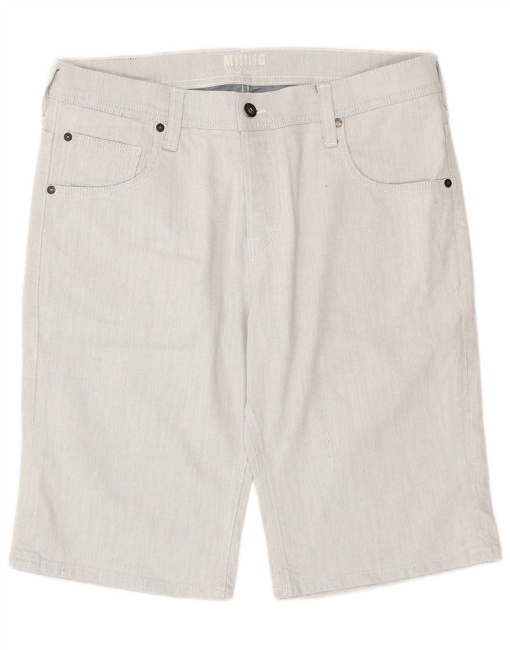 Mustang Herren-Jeansshorts, W35, groß, blau gestreift, Baumwolle