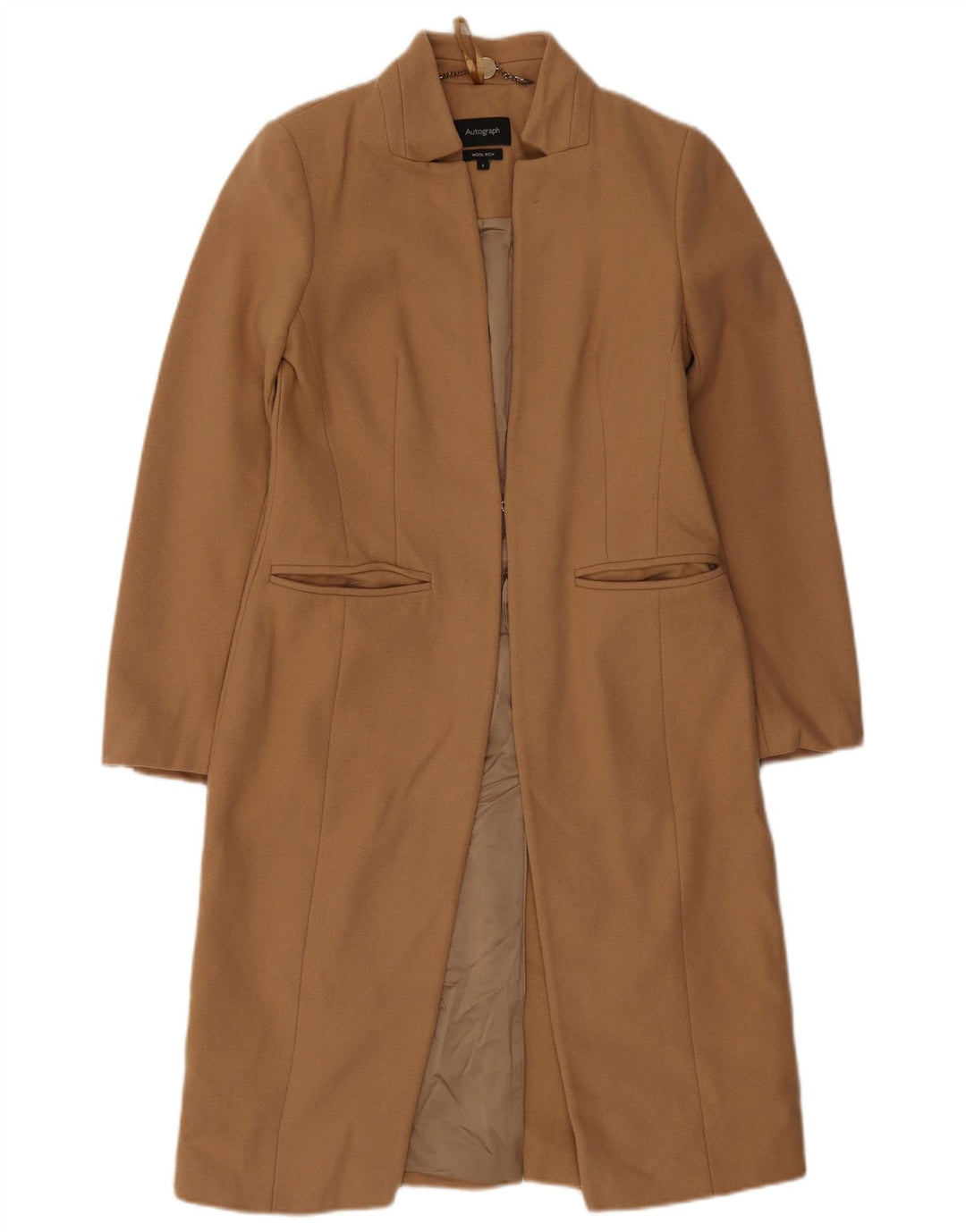Marks & Spencer Womens Autograph Overcoat UK 8 Small Braune Wolle