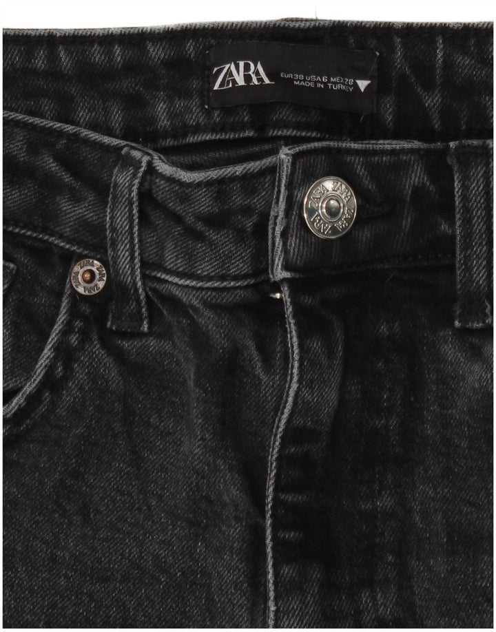 Zara Damen Straight Jeans EU 38 Small W28 L26 Grau