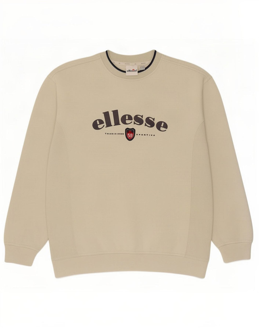 Ellesse Herren Grafik-Sweatshirt-Pullover UK 42/44 Large Beige