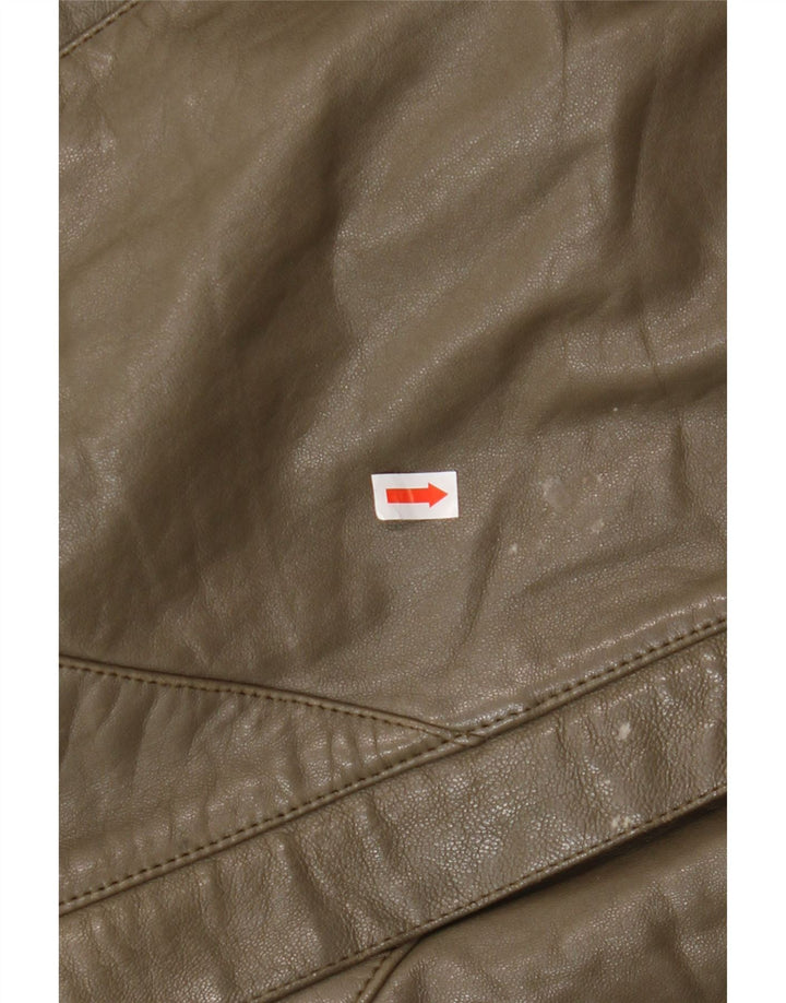 VINTAGE Herren Lederjacke IT 56 3XL Braunes Leder