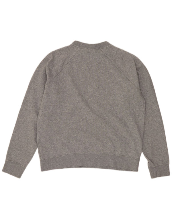 Nike Womens Graphic Oversized Sweatshirt Pullover UK 10 Small Grau meliert