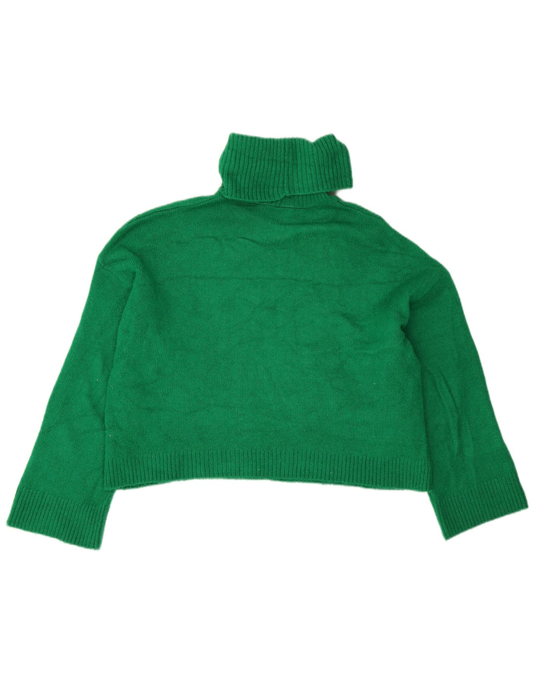 Zara Damen Crop Oversized Rollkragenpullover Pullover UK 10 Small Grün