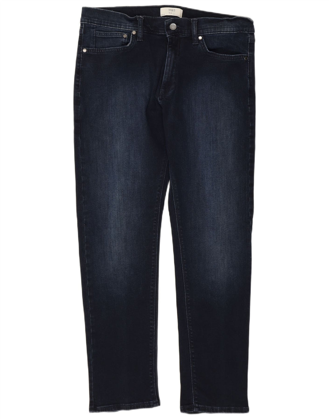Marks & Spencer Herren Slim Jeans W36 L31 Marineblaue Baumwolle