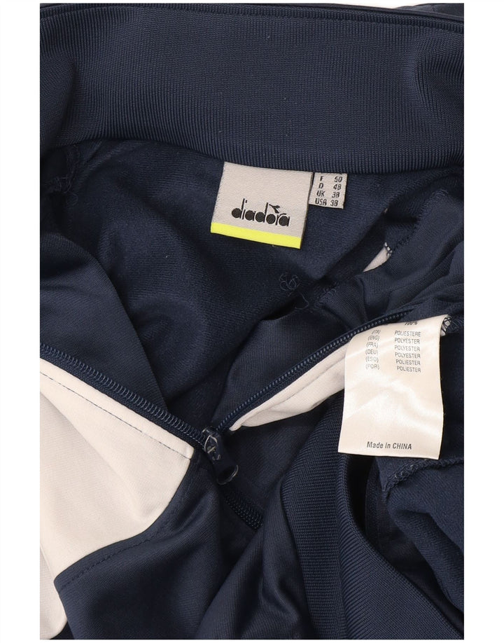 Diadora Herren-Trainingsanzug-Top-Jacke, UK-Größe 38, Größe S, Marineblau, Farbblock