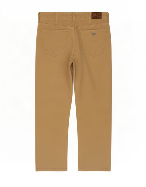 Armani Herren gerade Freizeithose W38 L28 braune Baumwolle