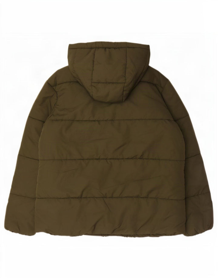 Marks & Spencer Wattierte Damenjacke mit Kapuze, UK 16, Größe L, Khaki, Polyester
