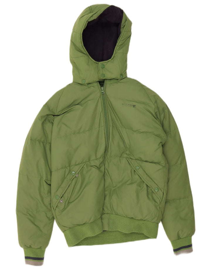 Woolrich Wattierte Jacke mit grafischer Kapuze für Jungen, 13–14 Jahre, Grün