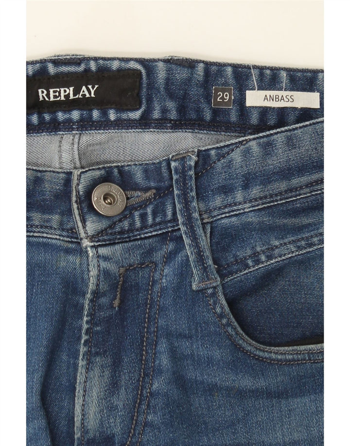 Replay Damen Anbass Slim Jeans W29 L31 Blau