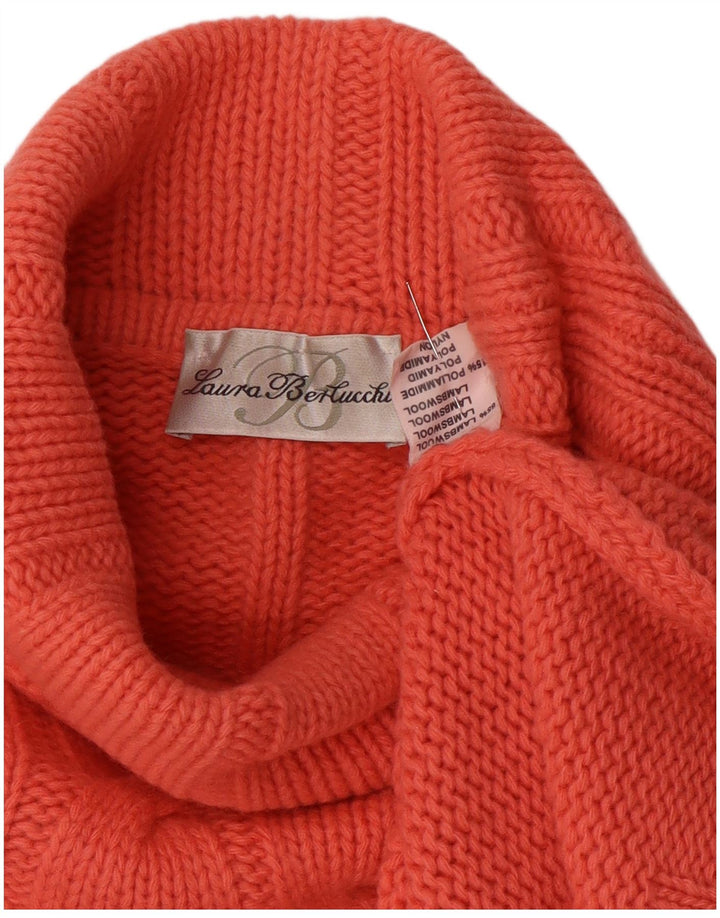 Laura Berlucchi Damen-Pullover mit Rollkragen, Gr. 16, Größe L, Rosa, Lammwolle