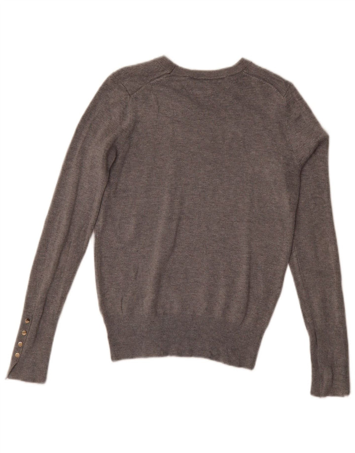 Zara Damen-Pullover mit U-Boot-Ausschnitt, UK 12, Mittelgrau