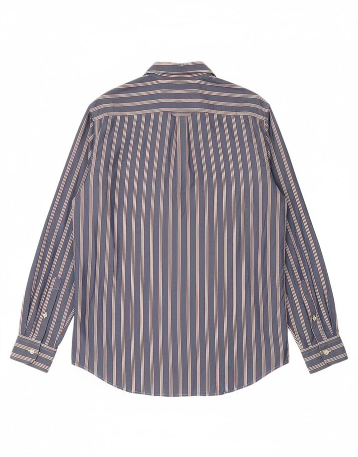 TOMMY HILFIGER Mens Shirt Large Blue Striped Cotton Vintage Tommy Hilfiger and Second-Hand Tommy Hilfiger from Messina Hembry 