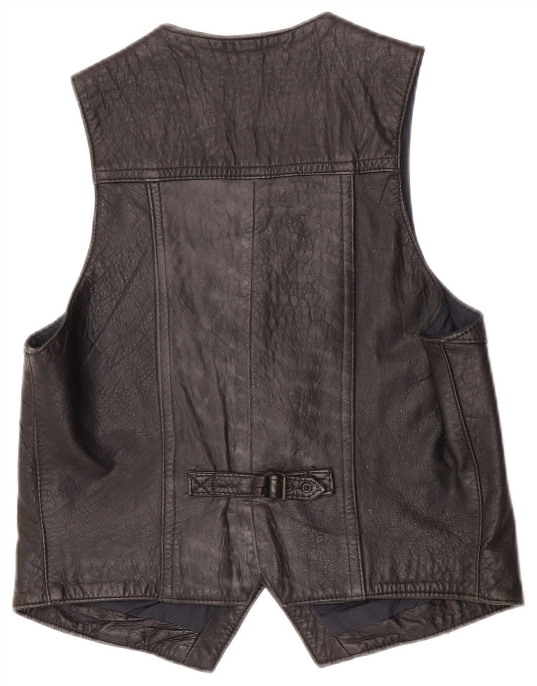 Vintage Herren Lederweste Mittelschwarzes Leder