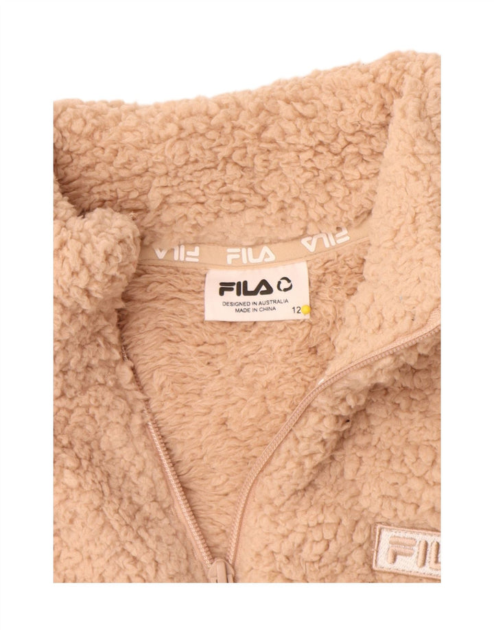 Fila Damen Fleecejacke UK 12 Medium Beige Polyester