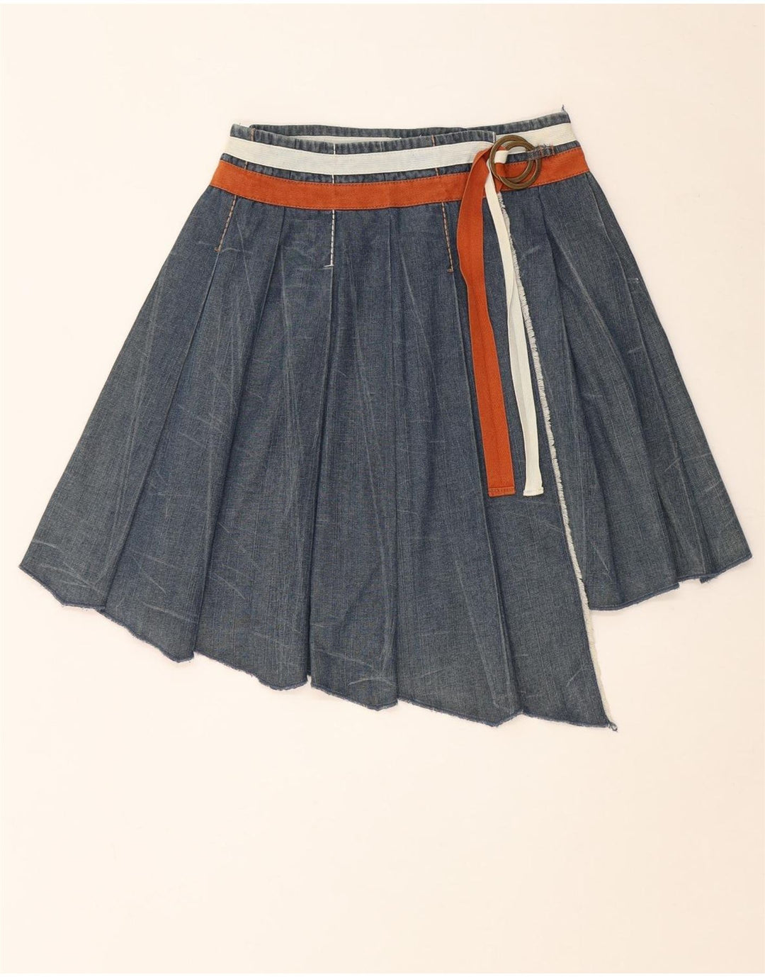 Intrend Womens Denim Wrap Asymmetrischer Rock IT 38 XS W28 Blaue Baumwolle