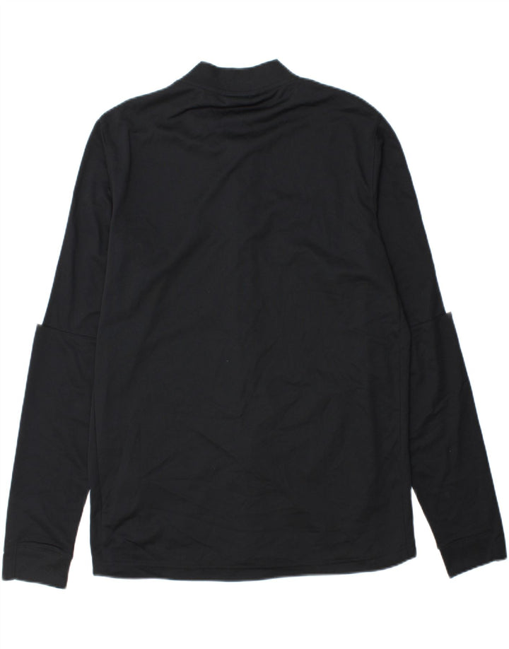 NIKE Womens Dri Fit Tracksuit Top Jacket UK 16 Large Black Colourblock