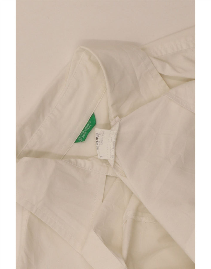Benetton Damenhemd UK 14 Large Weiß