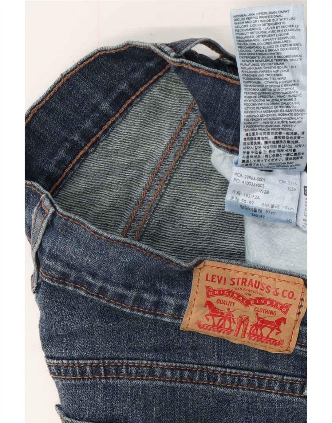 Levi's Damen Jeansshorts W28 mittelblaue Baumwolle