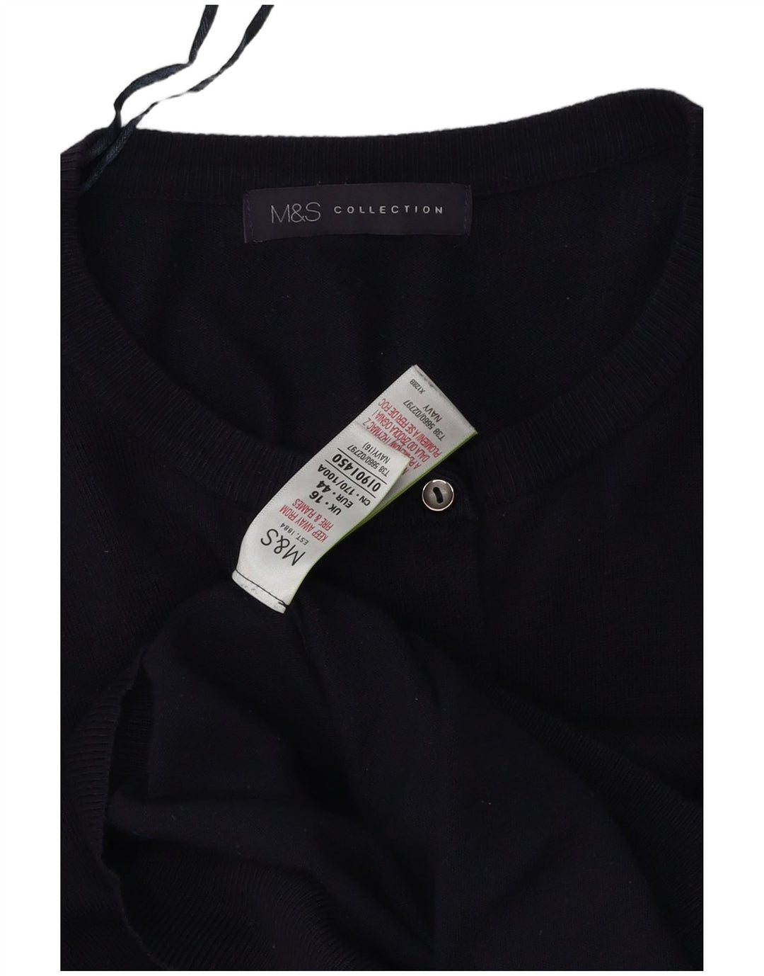 Marks & Spencer Damen-Cardigan-Pullover UK 16 Large Marineblaue Viskose