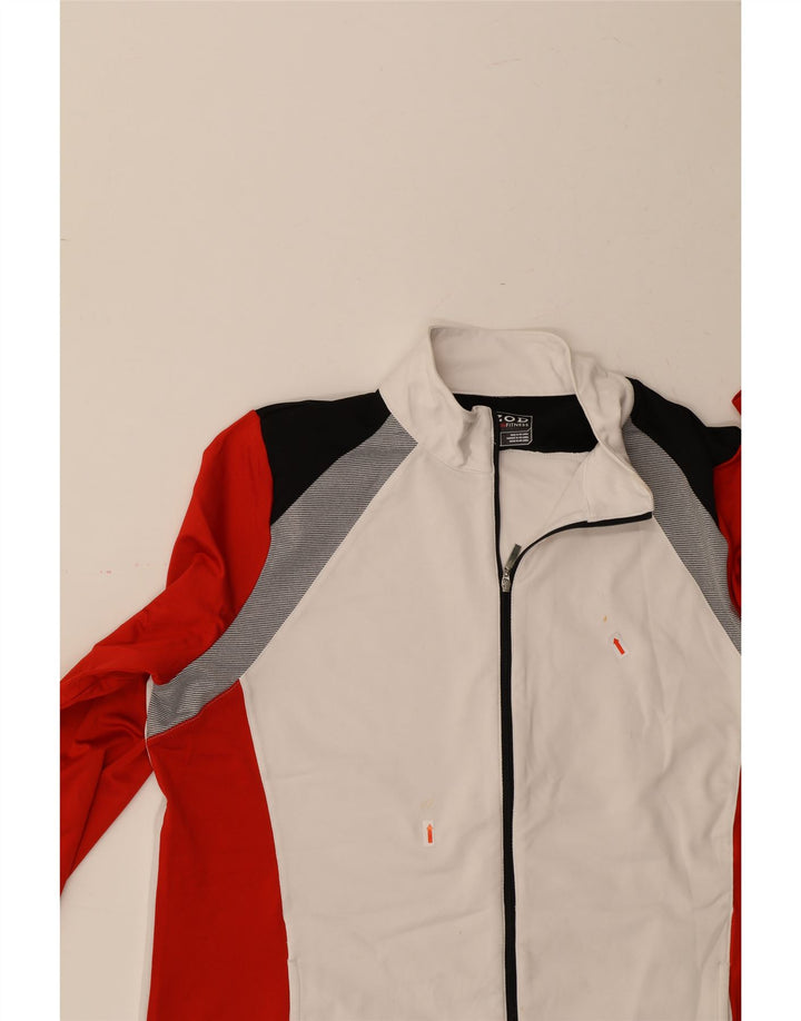 IZOD Womens Tracksuit Top Jacket UK 18 XL Red Colourblock Polyester Vintage Izod and Second-Hand Izod from Messina Hembry 