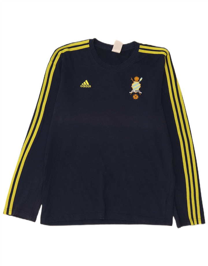 Adidas Herren Climalite Graphic Top Langarm Medium Marineblau Baumwolle