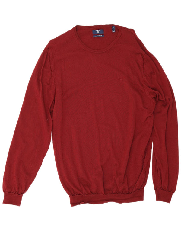 Gant Herren-Pullover mit U-Boot-Ausschnitt, XL, Burgunderrot, Merinowolle