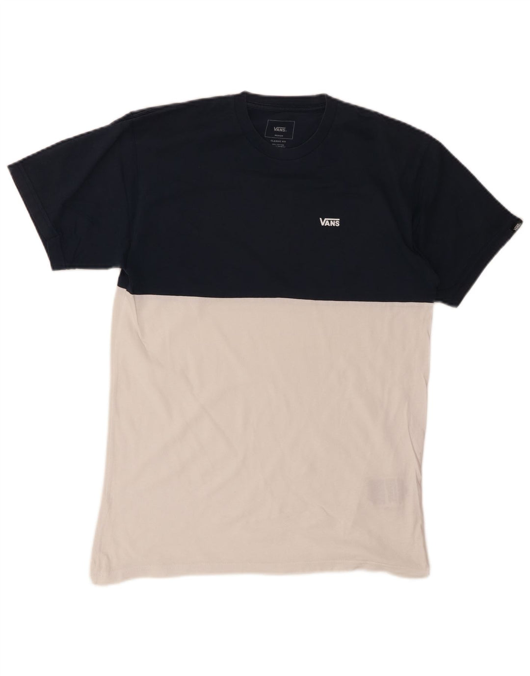 VANS Mens Classic Fit T-Shirt Top Medium Black Colourblock Cotton