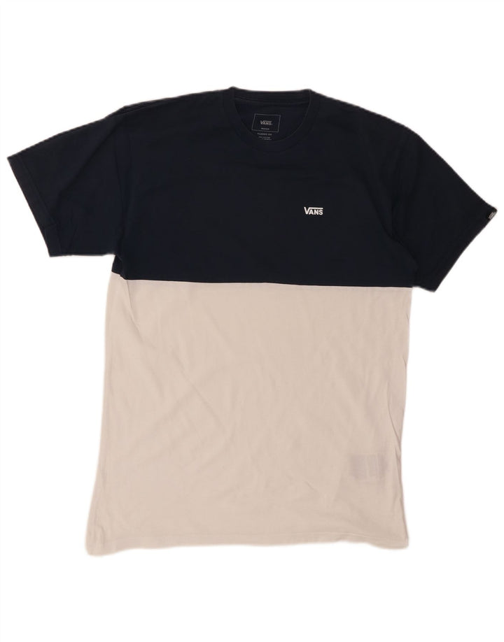 VANS Mens Classic Fit T-Shirt Top Medium Black Colourblock Cotton