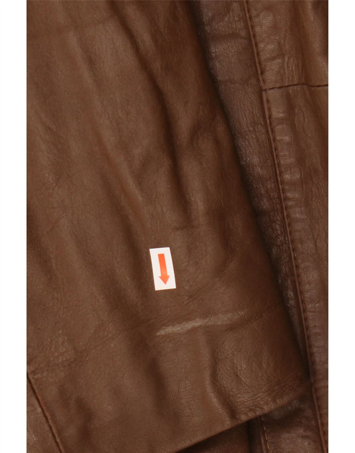 Vintage Herren Lederjacke IT 54 2XL Braunes Leder
