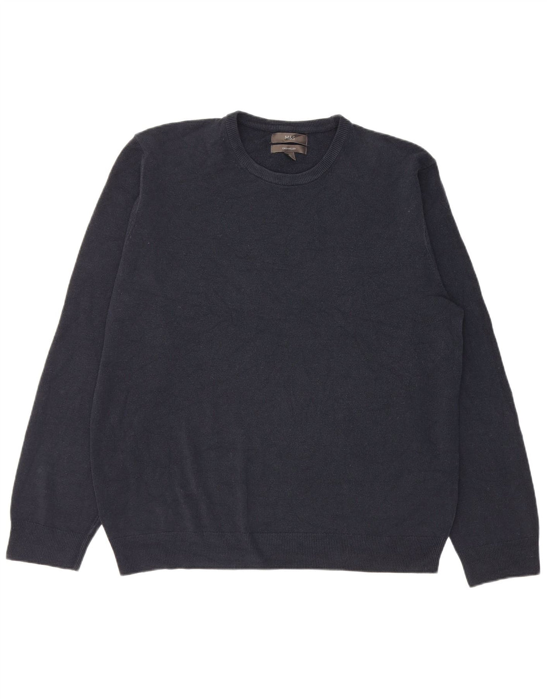 Marks & Spencer Herren-Pullover mit Rundhalsausschnitt, 2XL, Marineblau, Acryl