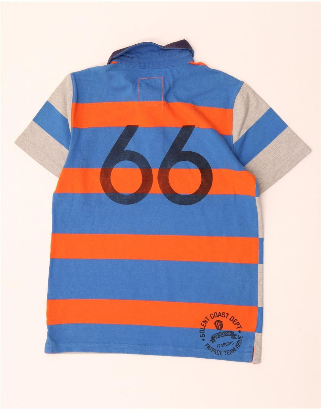 FAT FACE Herren-Rugby-Poloshirt mit Grafik, mittelgraue Colourblock-Baumwolle
