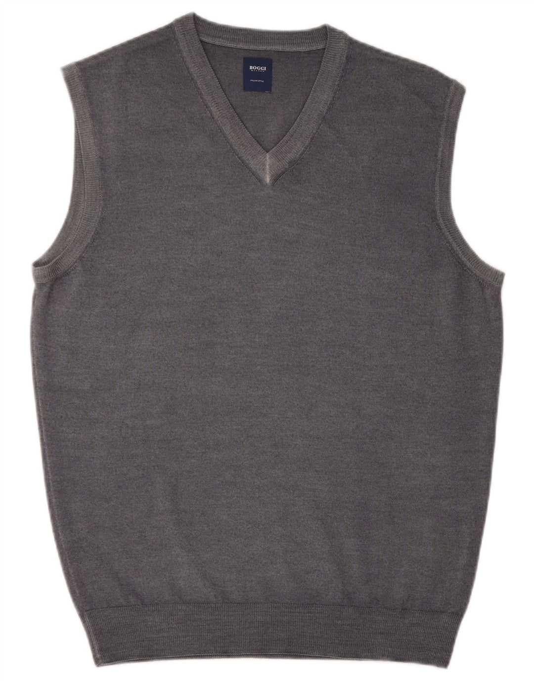Boggi Herren Weste Tank Top Mittelgraue Schurwolle