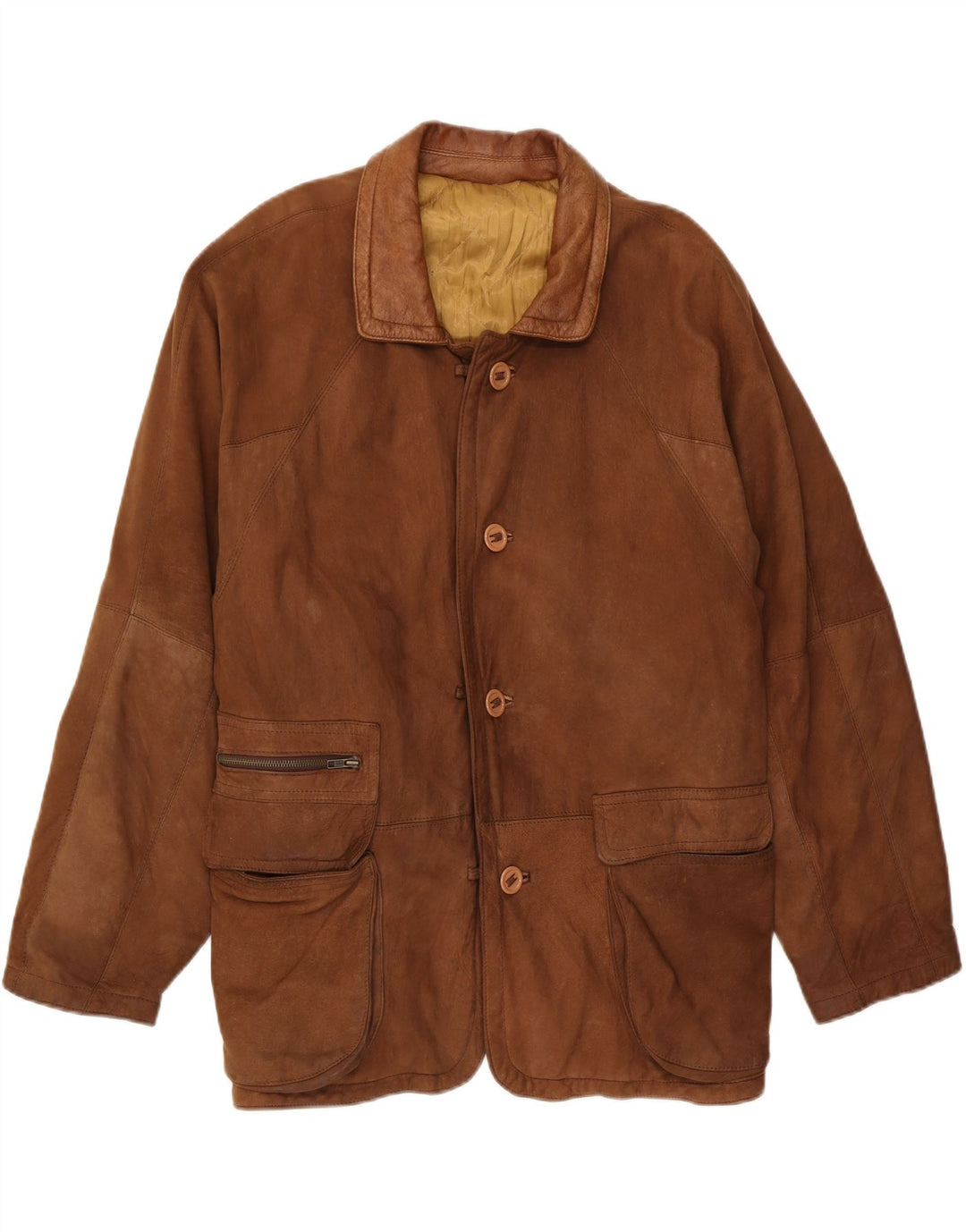 Vintage Herren Lederjacke IT 52 XL Braun