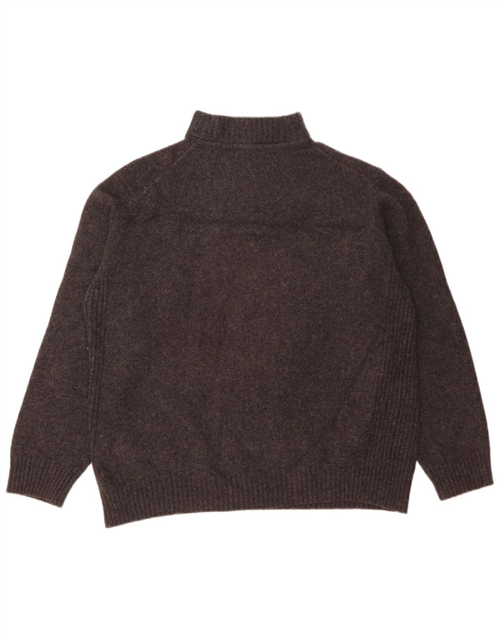 Barbour Damen-Pullover mit Reißverschluss am Hals, UK 20 2XL, graue Wolle