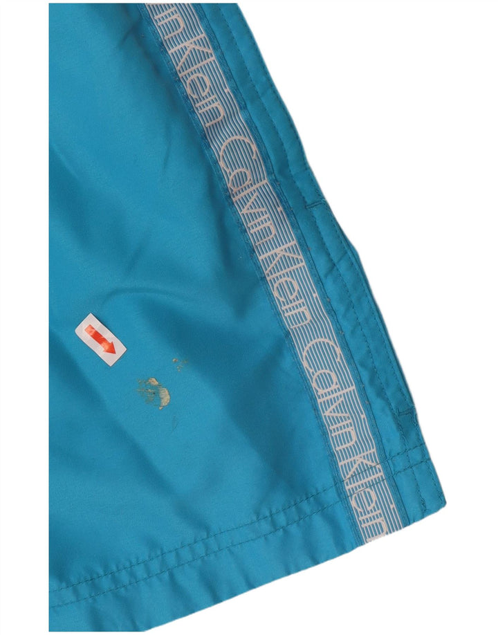 CALVIN KLEIN Herren Badeshorts mit Grafik, Größe L, Blau, Polyester